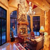 log homes fireplace